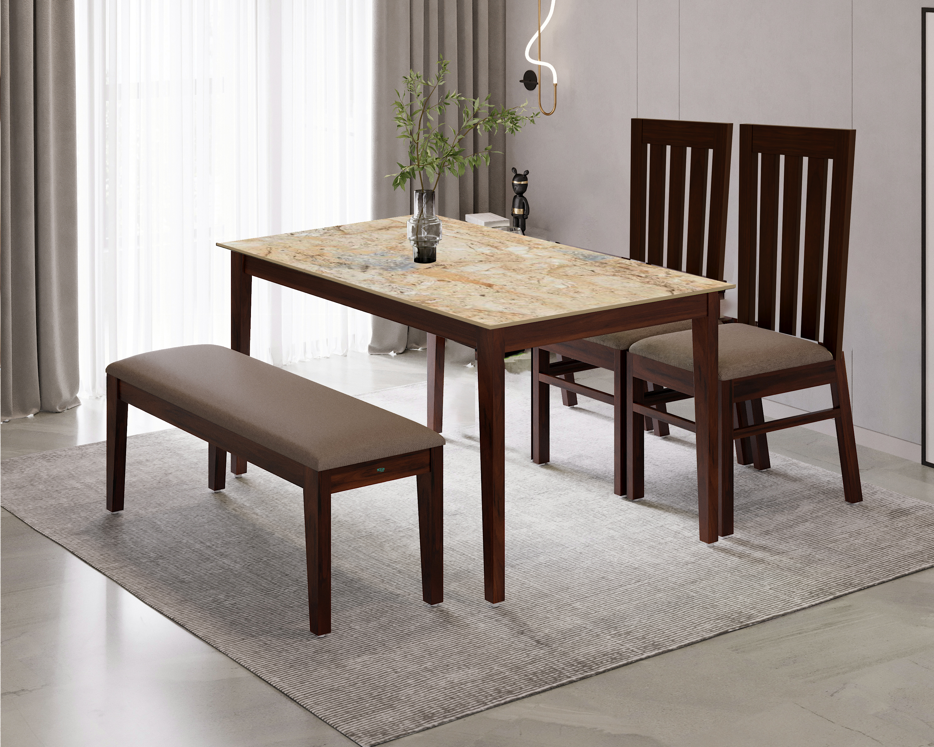 5X3 Fiyanz Dining Table [Honey Gold-Artificial Ma